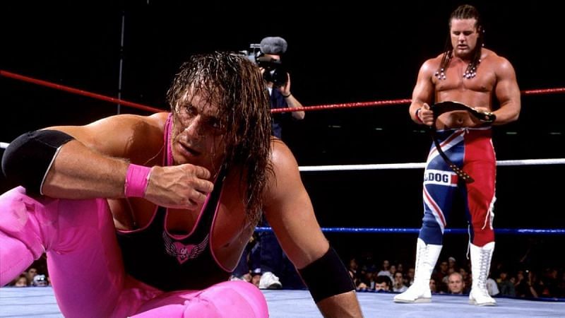 Bret Hart (left) and soon-to-be-inducted Hall of Famer, The British Bulldog