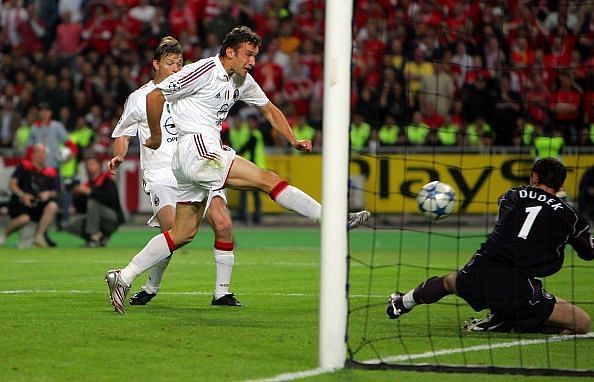 Shevchenko had a tap in to win Milan the Champions League