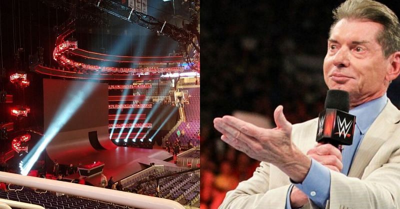 RAW Stage (PC: @_TheJM_ )/ Vince McMahon.