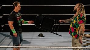 John Cena reacts to losing against Bray Wyatt at WrestleMania 36