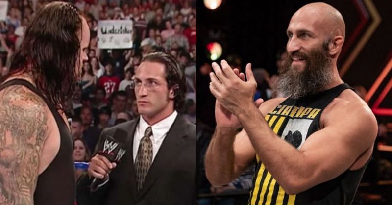 Ciampa back in 2005 with The Undertaker (L); the former NXT Champion now (R)