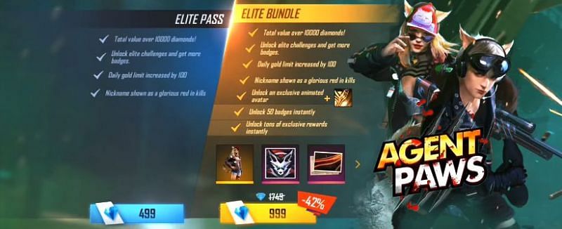 Free Fire Elite Pass and Elite Bundle