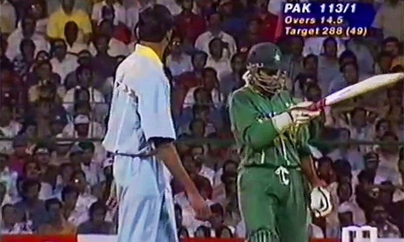 Sohail hit Prasad for a boundary in the most authoritative manner