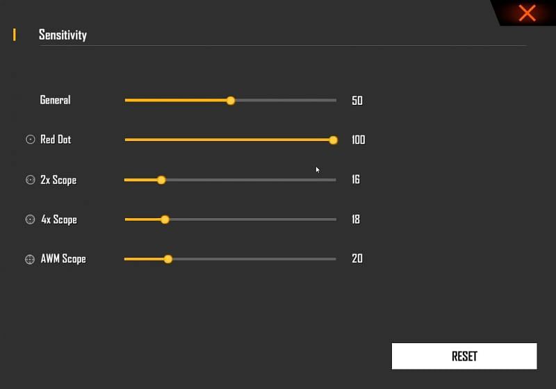 Sensitivity Settings