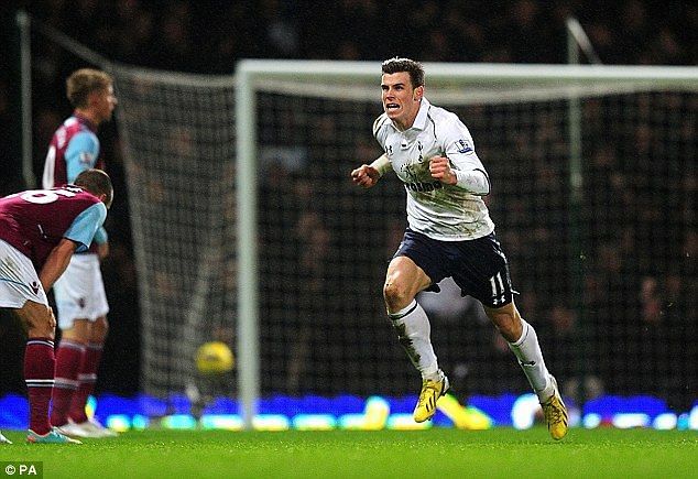 Gareth Bale rejoices after scoring against West Ham (Pic courtesy PA)