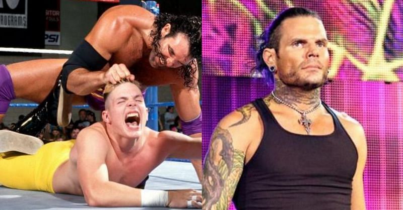 Jeff Hardy debuting as a 16-year-old in 1994 (L); Hardy now (R)