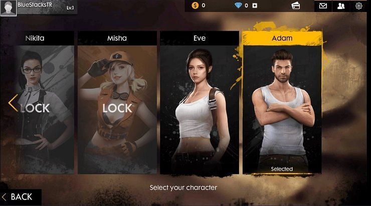 Free Fire offers character choice.