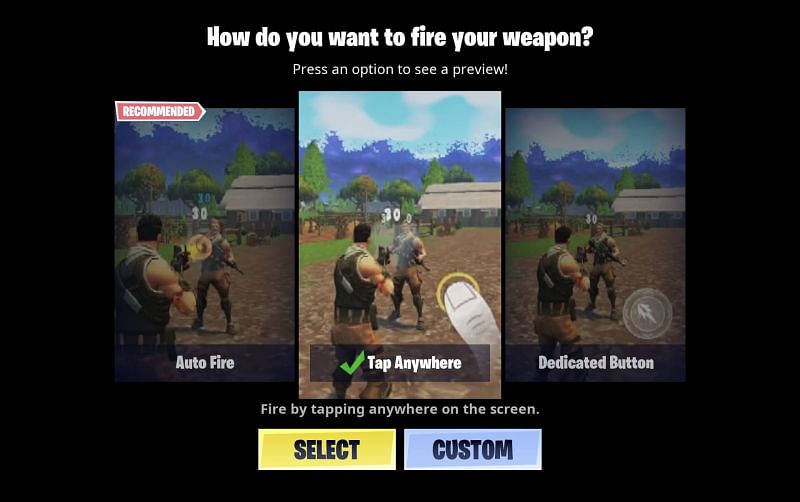 Tap weapon fire fortnite mobile