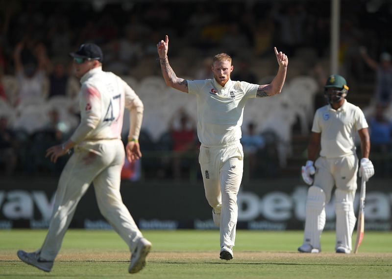Ben Stokes celebrating a wicket