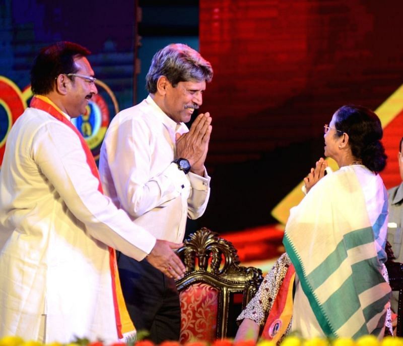 Mamata Banerjee at the East Bengal 100 year celebration