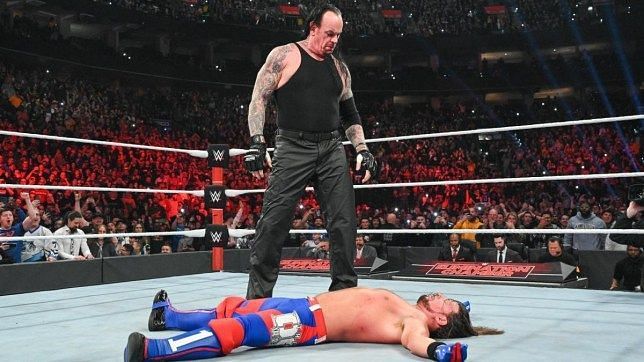 The Undertaker and AJ Styles at Elimination Cham