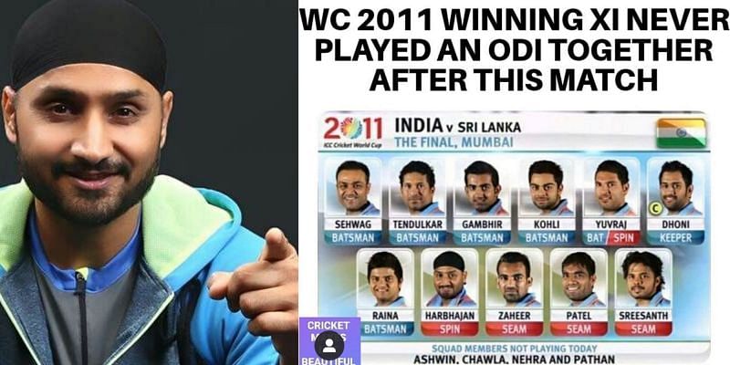 The 2011 WC winning Indian playing XI never played an ODI together post the final