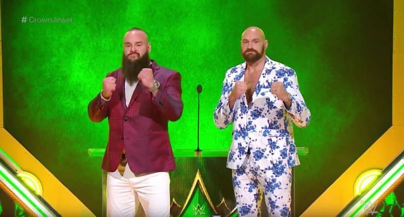 Tyson Fury, right, with Braun Strowman