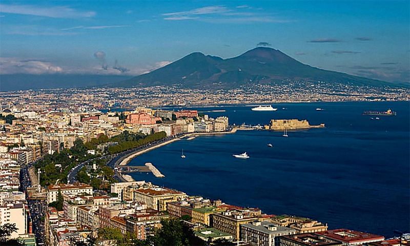 The Gulf of Naples with Mount Vesuvius in the backdrop