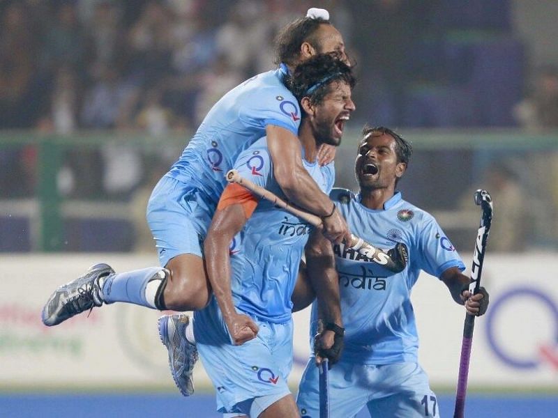 Rupinderpal Singh ecstatic after scoring the equalizer against The Netherlands (Source: NDTV)
