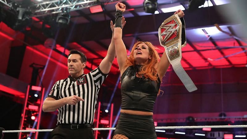 Becky Lynch after beating Shayna Baszler