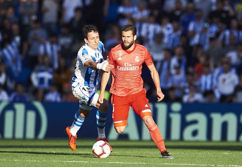 Nacho Fernandez during a La Liga game against Real Sociedad