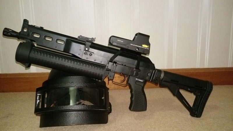 PP - Bizon 19 (Image courtesy: https://www.reddit.com/r/airsoft/comments/8dj6sm/just_got_my_pp19_bizon_upgraded_for_when_an/)