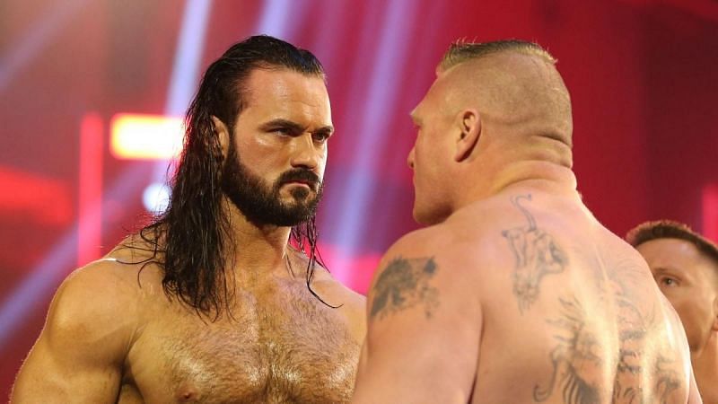 Drew McIntyre and Brock Lesnar in the main event