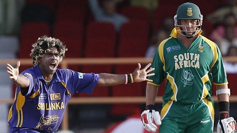 &nbsp;Lasith Malinga during the 2007 World Cup game against South Africa.