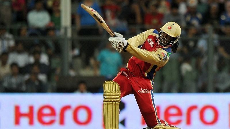 Chris Gayle in a punishing mood for RCB