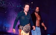 David Arquette with the WCW World Title