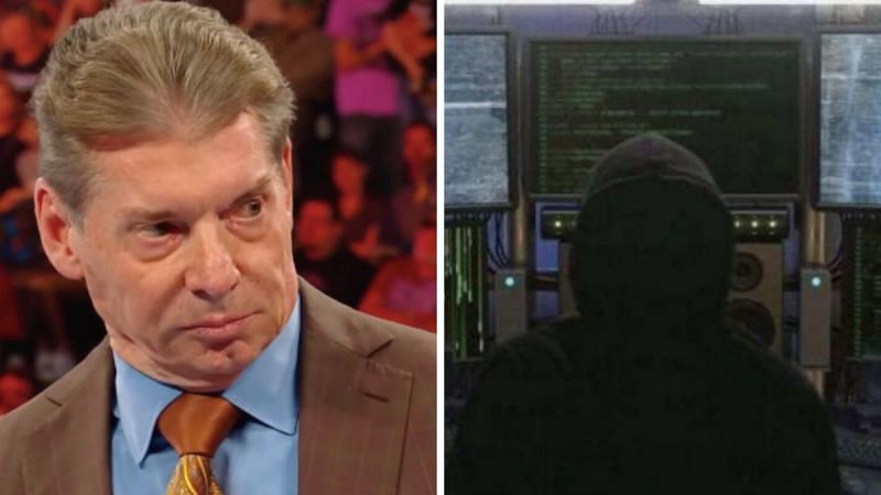 Vince McMahon (left); The SmackDown hacker (right)