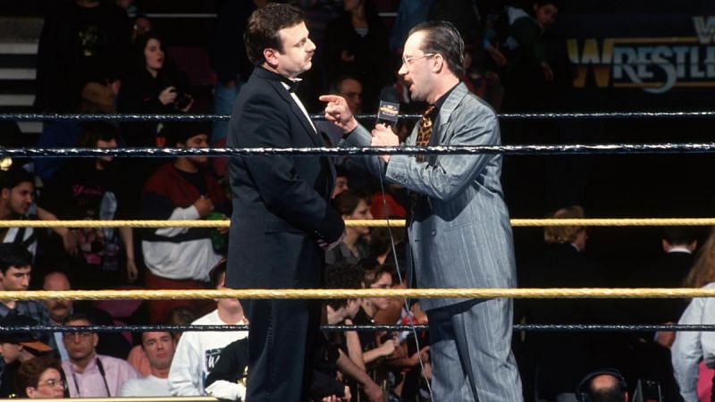 The Fink and Harvey at WrestleMania 10 at MSG