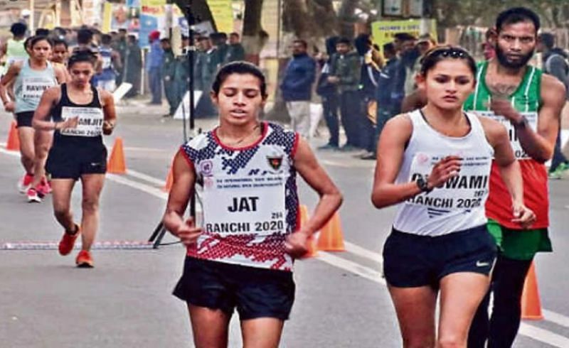 Bhawna Jat at the 2020 National Race walking championship in 