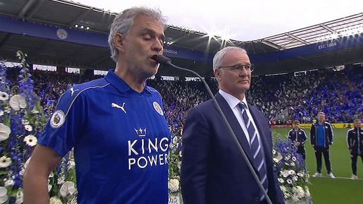 Andrea Bocelli mesmerised the crown with a rendition of Nessun Dorma on a very famous day for Leicester.