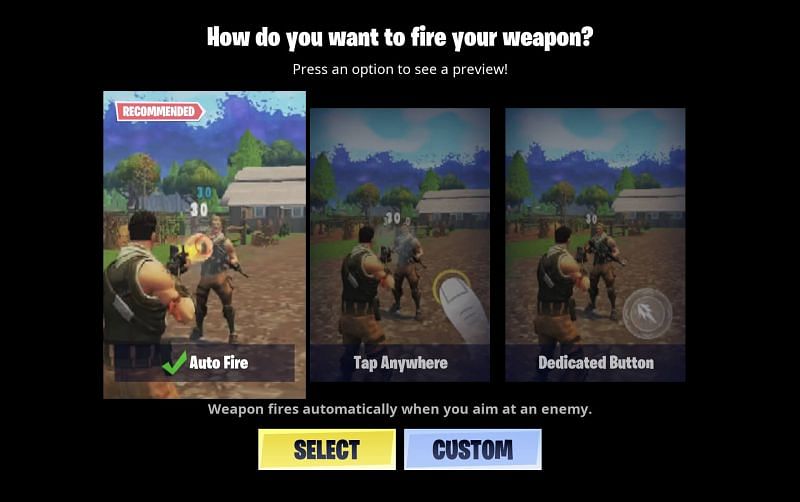 Weapon Fire Controls for Fortnite Mobile