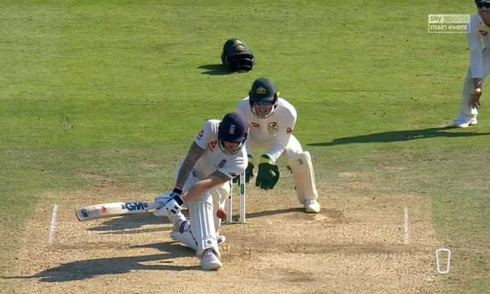 Ben Stokes plumb in front, two runs away from a historic chase, was given not out.