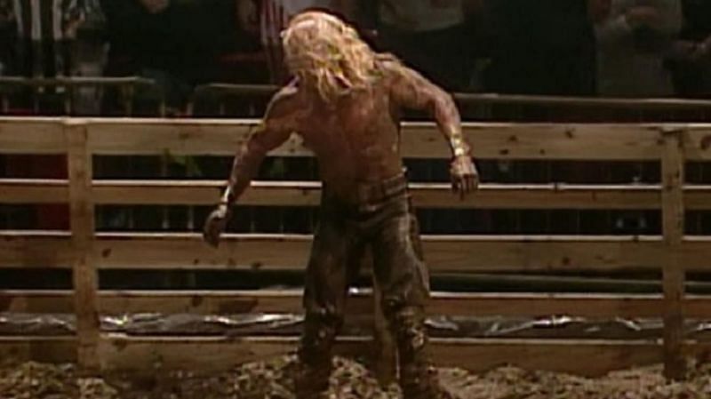 Triple H covered in... mess!