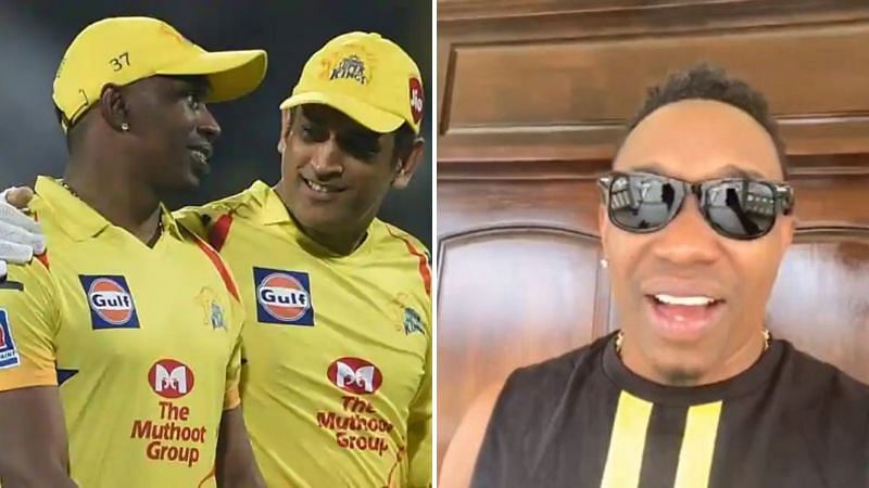 Dwayne Bravo (R) is working on a song dedicated to MS Dhoni