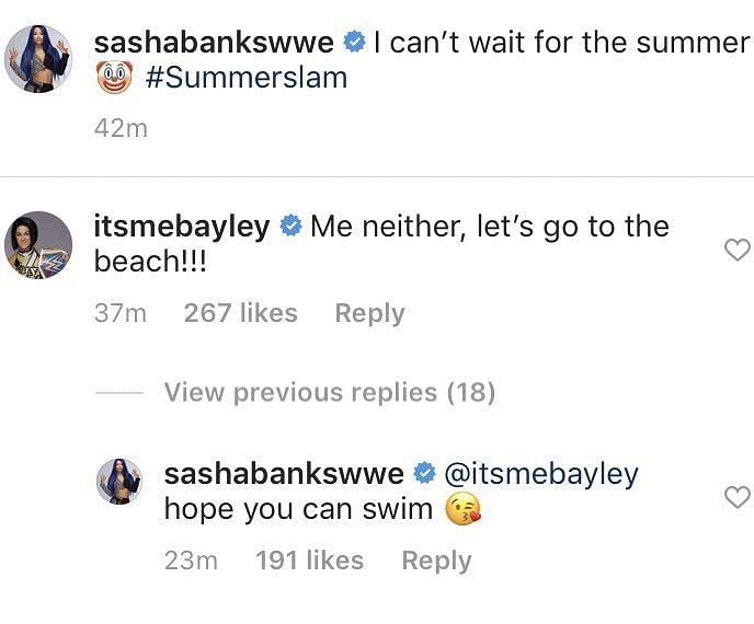 Bayley and Sasha Banks&#039; exchange