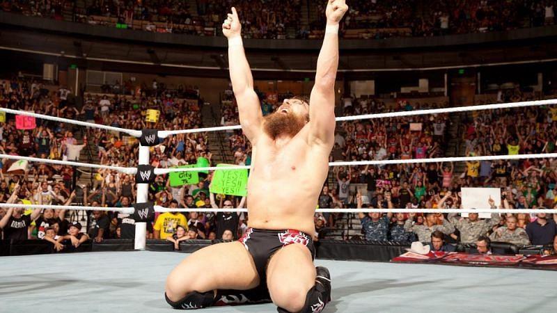 Daniel Bryan celebrates yet another big win during his WWE career