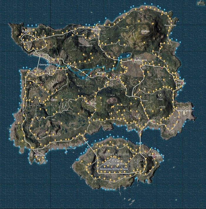 Vehicle and boat spawn points.