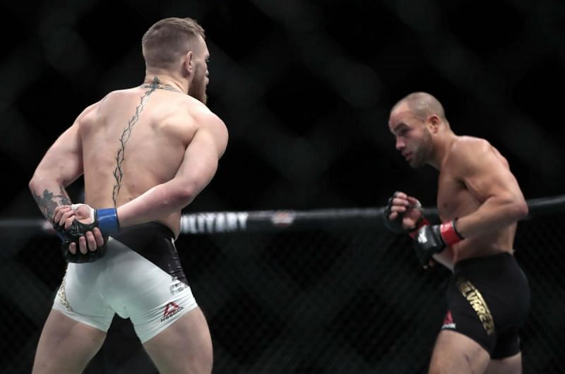 Conor McGregor (left) vs Eddie Alvarez from UFC 205