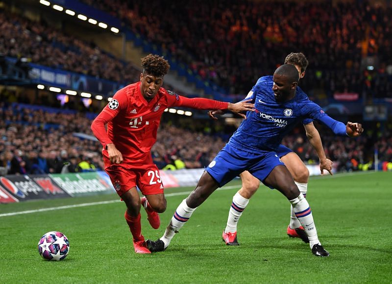 Kingsley Coman during a Champions League game against Chelsea