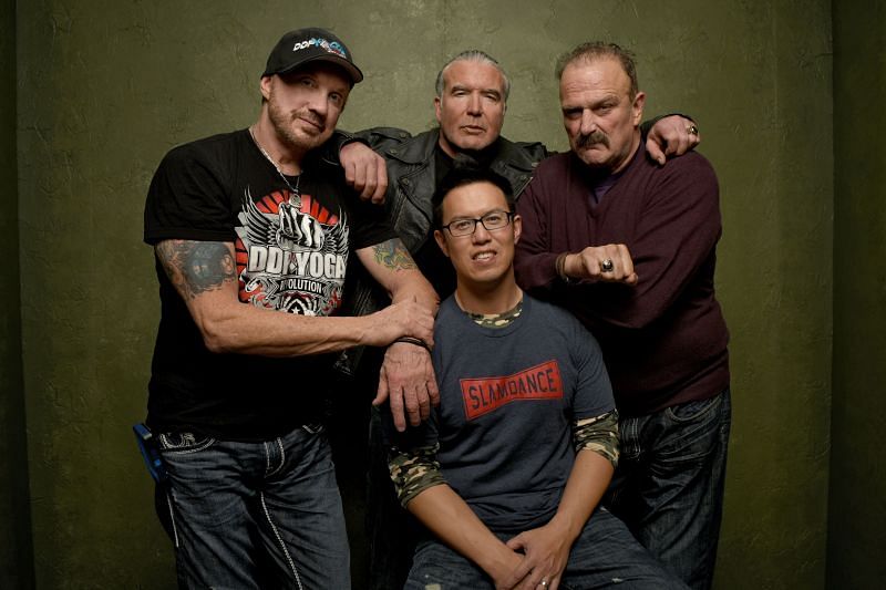 Jake &quot;The Snake&quot; Roberts with Diamond Dallas Page, Scott Hall and director Steve Yu at the 2015 Sundance Film Festival