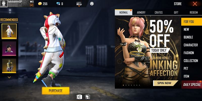 Store in Free Fire