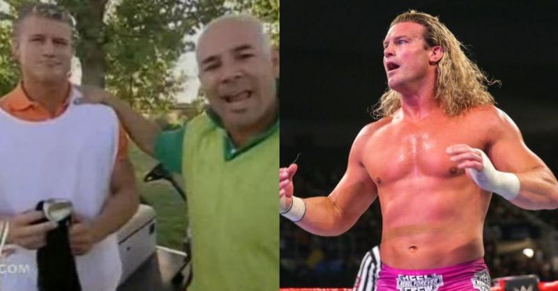 Dolph Ziggler and Chavo Guerrero (Kerwin White) (L); Ziggler now (R)