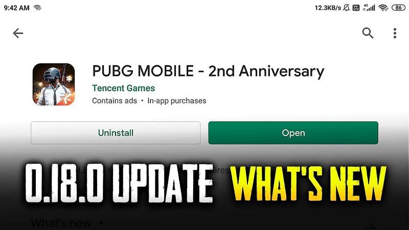 PUBG Mobile update 0.18.0