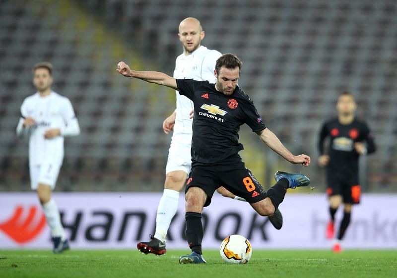 Mata in action in the UEFA Europa League