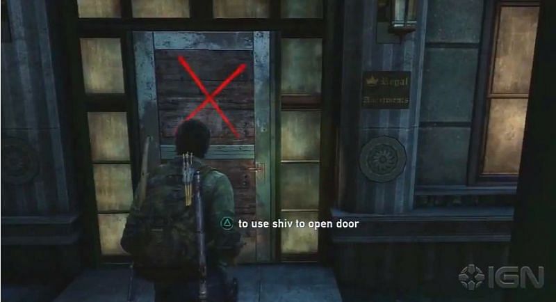 Door 6 is marked with an &quot;X&quot; This door can be seen after meeting Henry and Sam in The Last of Us