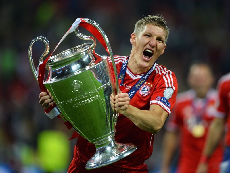 Bastian Schweinsteiger with the UEFA Champions League trophy