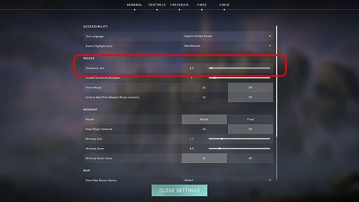 Mouse Sensitivity Values (picture credits: GamePressure)