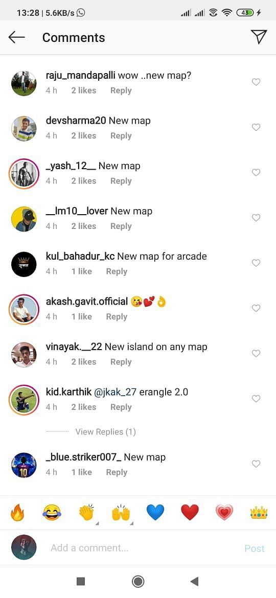 Comment Section of the Instagram post
