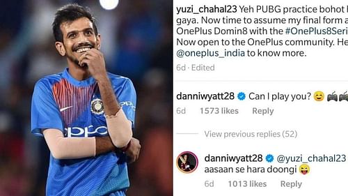 Yuzvendra Chahal was challenged to a game of PUBG Mobile by Danielle Wyatt