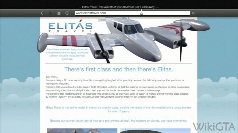 elitastravel.com in GTA 5&#039;s Phone